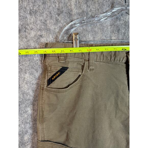 Ariat Rebar M4 Relaxed Straight Tan Carpenter Work Pants - Size 42/30 - Picture 10 of 12
